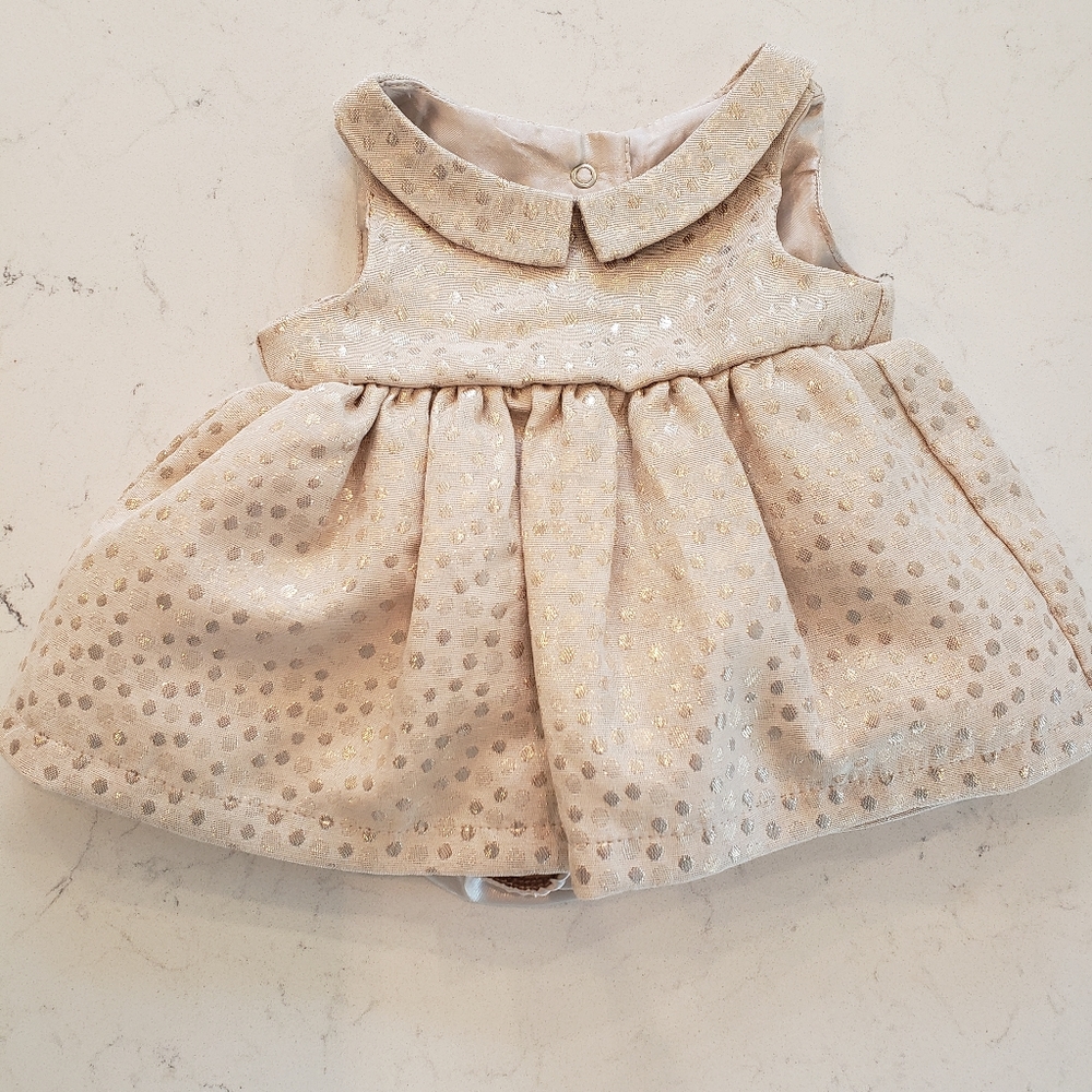 Newborn gold dot party dress